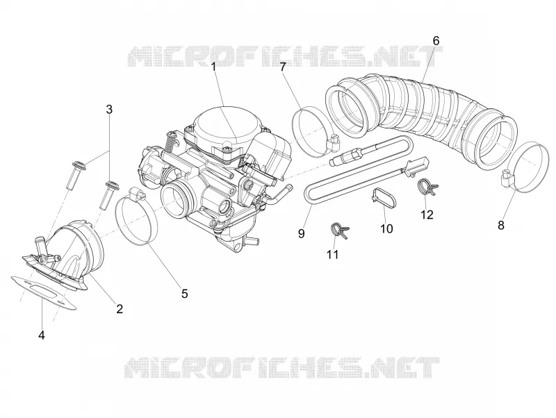 Carburatore completo - Raccordo di ammissione