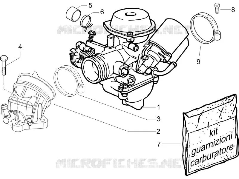 Carburatore completo - Raccordo di ammissione