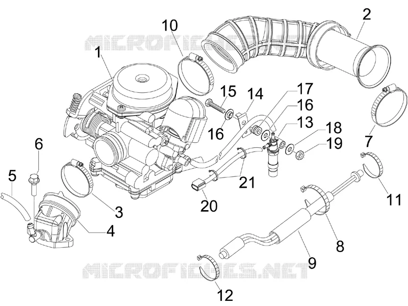 Carburatore completo - Raccordo di ammissione