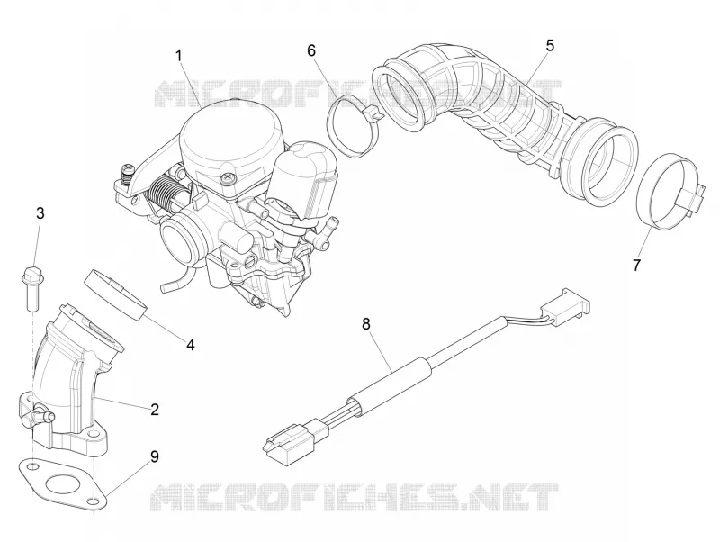 Carburatore completo - Raccordo di ammissione