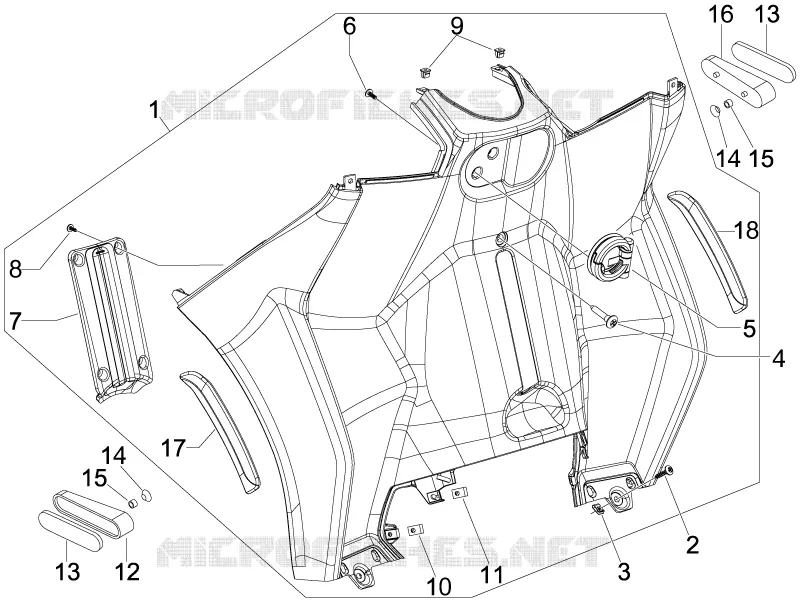 Front glove-box - Knee-guard panel