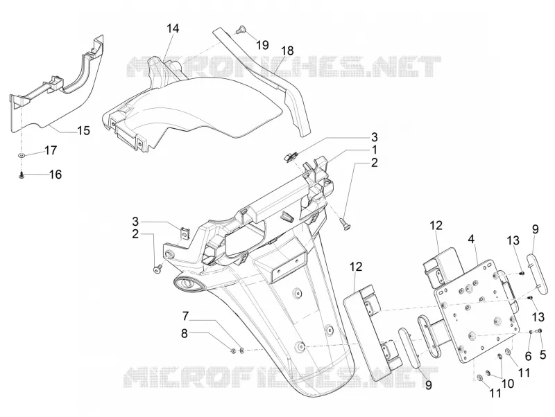 Rear cover - Splash guard