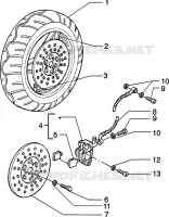 Ruota anteriore-pinza freno