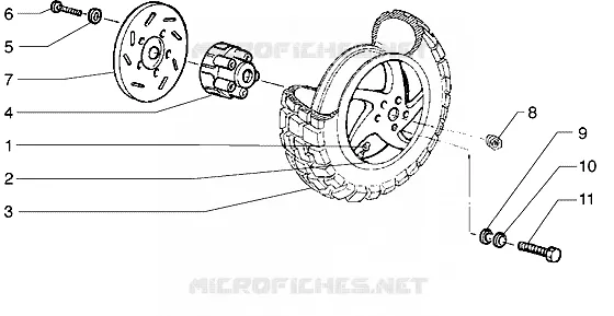 Ruota posteriore (Veicoli con freno a disco posteriore)