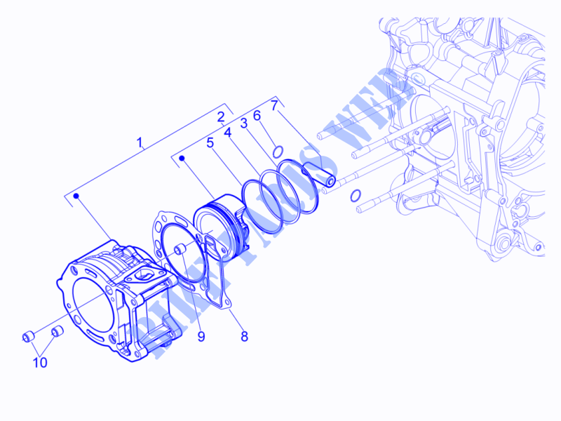 Gruppo cilindro pistone spinotto per PIAGGIO Beverly RST 4T 4V ie E3 2012