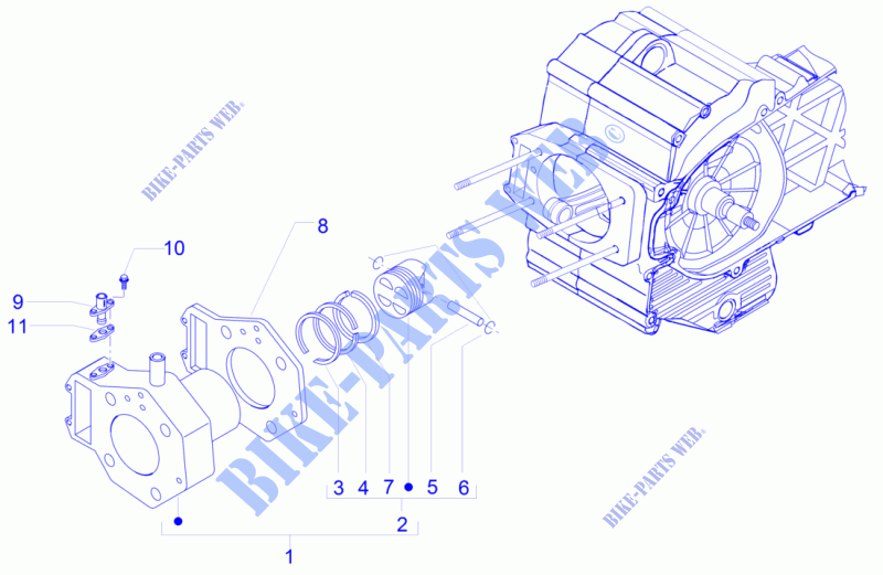 Gruppo cilindro pistone spinotto per PIAGGIO MP3 500 Sport 2014