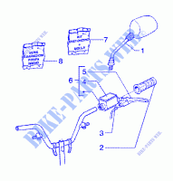 Handlebars component parts (vehicle with rear hub brake) per GILERA Runner 125 FX 2T 2000