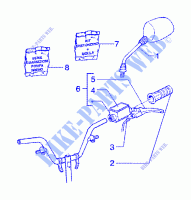 Handlebars component parts (vehicle with rear hub brake) per GILERA Runner 180 FXR 2T 1998