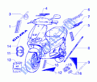 K.trimmings (vehicle sport production) per GILERA Runner 180 FXR 2T 2001