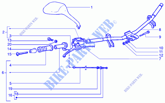 Handlebars component parts per GILERA Runner 200 VXR 4T 2002