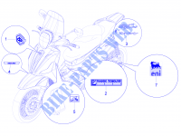 Targhette e fregi per PIAGGIO Beverly 4T 4V ie E3 Sport Touring 2014