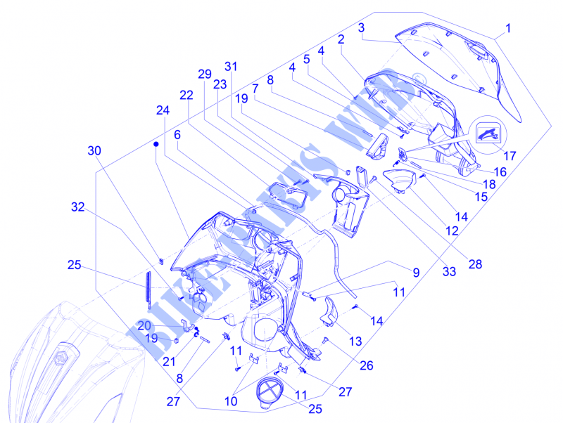 Bauletto anteriore   Controscudo per PIAGGIO BV ST 4T 4V ie E4 ABS 2017