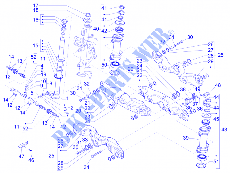 Forcella/tubo sterzo   Gruppo ralle per GILERA Fuoco 4T-4V ie E3 LT 2014